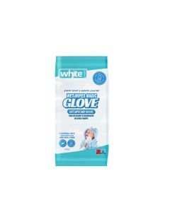 White Wet Wipes Single Baby Glove