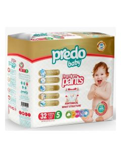 Predo Baby Premium Diaper Pants, Size 5 - 32 Pieces