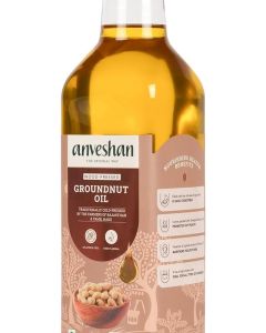 Anveshan Wood Pressed Groundnut Oil - 1 Litre Plastic Bottle