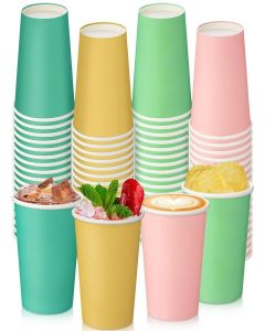 Zhehao 60 Pcs Spring Pink Sage Green Disposable Cups 8 oz Pastel Coffee Paper Cups for Wedding Baby Shower Birthday Party Supplies Xmas Holiday Table Decorations