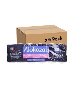 Alokozay 2 PLY Bulk 12 Rolls Bathroom Tissue 200 Sheets- 6 Pack