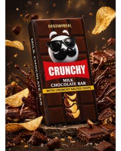Destinydeal Chipsy Dubai Chocolate 160g – Milk Chocolate Bar with Crunchy Salted Chips Sweet & Salty Snack