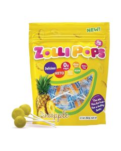 Zollipops Clean Teeth Lollipops – Sugar-Free, Anti-Cavity Candy with Xylitol – Pineapple Flavor, 3.1 oz