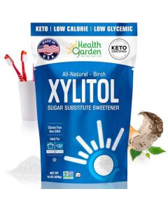 Health Garden Birch Xylitol Sweetener 15 oz Bag 100 BirchDerived Xylitol Sugar Substitute for Baking Coffee 11 Sugar Replacement Supports Teeth Keto Vegan NonGMO