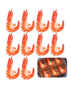 Chalyna 9 Pcs Red Simulated Fake Shrimps Model Simulated Cooked Shrimps Artificial Fake Food Model for Kitchen Home Decoration Food Sample Display and Photography Prop