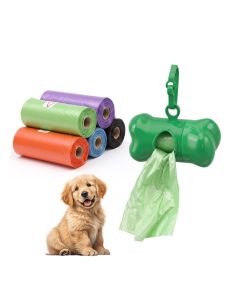 Duravel Dog Poop Bags, 6 Rolls 90 Pcs with Dispenser / Extra Thick Waste Bags, Multicolour