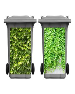 Tenare 2 Sheets Ivy Leaves Wheelie Bin Sticker Adhesive Ivy Leaf Dustbin Decorative Wall Stickers Large Green Leaves Decal for Fridge Bins Wall Indoor Outdoor Decor15 x 3228 Inch
