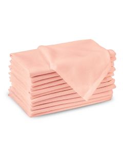 Encasa XO Peach Cloth Napkins Set of 6 17x17 Solid Color Cotton Dinner Napkins Washable Reusable Wedding Napkins for Holiday Dinners Party Everyday Table Decor