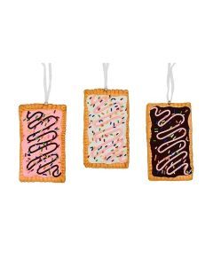 Kurt S Adler Frosted Chocolate Strawberry Vanilla Toaster Pastry Breakfast Ornaments 3 Assorted