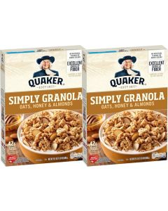 Quaker Simply Granola Oats, Honey & Almonds - Twin Pack (24.1 oz each)