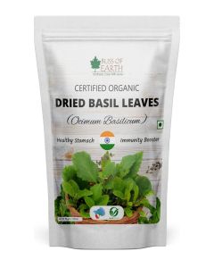 Bliss of Earth Organic Dried Basil Leaves Tulsi leafs Aromatic Culinary Delights Great for Tea, Soup, Salad Health & Immunity 50g