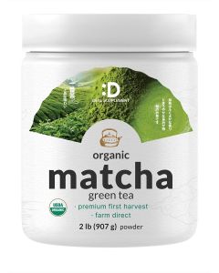 Organic Matcha Green Tea Powder, 2lbs (907g) / Zero Sugar, First Harvest / Culinary Grade, Cafe Mix, Keto Friendly, Genuine Japanese Source, Non-GMO, Vegetarian