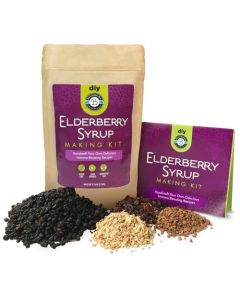 Elderberry Syrup Kit Make 1224oz with Dried Elderberries Sambucus Cinnamon Rosehips Ginger for Adults Kids By Birds Bees Teas
