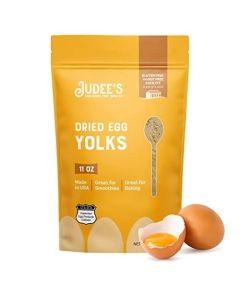 Judees Gluten Free Dried Egg Yolk Powder Egg Substitute for Baking Cooking Protein Powder for Smoothies Sauces Gluten Free NonGMO Staple 11 Oz