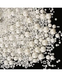 Kasvan White Pearl Sugar Sprinkles Edible Candy Pearls 130g458 Oz Mix Size Baking Cake Decorations Ice Cream Toppings and Cookie Decorating Wedding Party Chirstmas Supplies