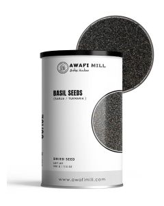 AWAFI MILL Basil Seeds 500g (17.6 oz) - Sabja Tukmaria Ocimum basilicum Soaking Seeds for Drinks & Desserts