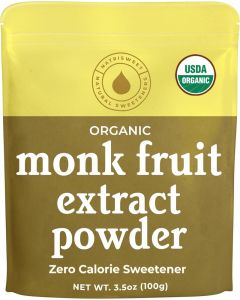 NatriSweet Organic Monk Fruit Extract Powder - 3.5 oz Zero Calorie Sweetener, Keto & Paleo Friendly
