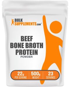BulkSupplementscom Beef Bone Broth Protein Powder Bovine Bone Broth Protein Lactose Free Protein Powder Dairy Free Gluten Free 22g per Serving 500g 11 lbs Pack of 1
