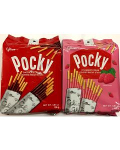 Glico Pocky Family Size Chocolate and Strawberry