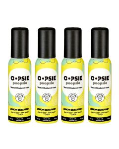 OOPSIE POOPSIE Lemon Bergamont Before After You Go Toilet Spray 2oz Portable Odor Eliminator 4 Pack