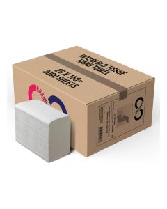 Interfold 1-Ply Tissue Hand Towels - 3000 Embossed Sheets, 20 * 150 Soft and Highly Absorbent