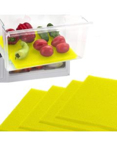 Dualplex Fruit Veggie Life Extender Liner for Fridge Refrigerator Drawers 12x15 Inches 4 Pack Extends The Life of Your Produce Prevents Spoilage Yellow