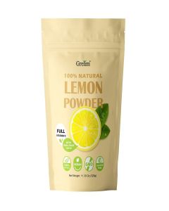 Grelim Lemon Powder 11.30 Oz, 100% Freeze Dried Powder, Filler Free, Gluten-Free, Rich in Natural Vitamin C Fresh Squeezed Lemon Flavor Great for Beverages, Smoothies 320g