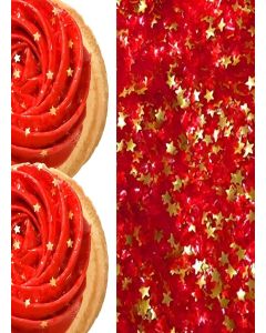 Red Carpet Red & Gold Metallic Edible Shimmer Sparkle Glitter for Cakes and Cupcakes .15 oz Jar For Use with Red Frosting
