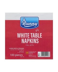 Table Napkins, White, 1 Ply, 100 Pcs, UAE