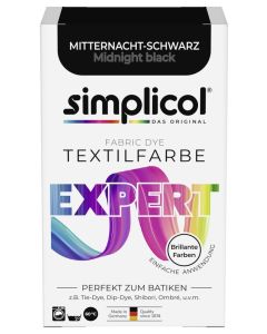 simplicol expert fabric paint for washing machine or manual colouring Tie Dye Recolour and Restore Your Fabrics and Clothes Midnight Black pack of 1