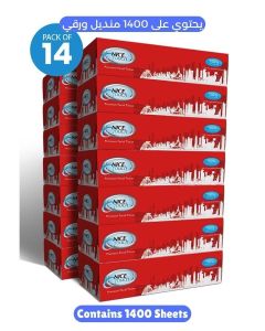 2 Ply Facial Tissue, 1400 Premium Soft Sheets, 14 Packs of 100 Sheets - Slim and Compact Tissue Boxes for Car Use, 100% Cellulose