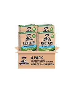 Quaker Protein Instant Oatmeal Apple Cinnamon 12g Protein per Serving Whole Grains No Artificial Flavors No Added Colors 176 oz Packets 24 Pack