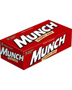 MUNCH Peanut Bar GlutenFree LOW GLYCEMIC Individually Wrapped Candy Bulk Box Single Full Size Single 142Ounce Bar 36Count