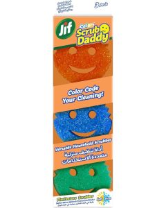 Scrub Daddy Sponge Scrubber, Scratch-Free Sponges For Dishes And Home, Odor Resistant, Soft In Warm Water, Firm Cold, Deep Cleaning, Dishwasher Safe, Multi-Use, Functional, Ergonomic, 3 Pieces
