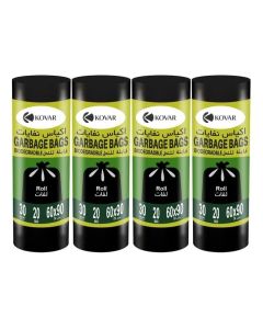 Kovar Biodegradable & Antibacterial Garbage Bags - 30 Gallon, 60X90Cm, 4-Pack Roll Set