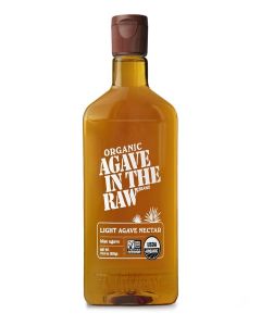 Agave In The Raw Light Organic Agave Nectar Sweetener / Blue Raw Agave Syrup / No Added Flavors or erythritol / Sugar Alternative for Coffee, Baking, Cooking, Hot & Cold Drinks / Natural, Low Carb,