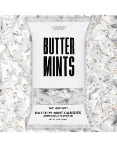Candy Envy Mr and Mrs Buttermints 13 oz Bag Approximately 100 Individually Wrapped Mints Wedding Favors