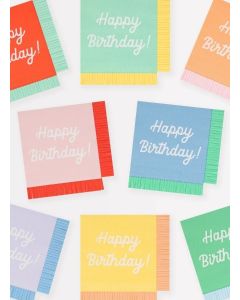 Mixed Happy Birthday Small Napkins