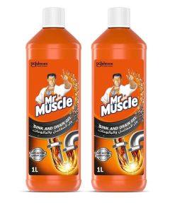 Mr Muscle Drain Gel 2 x 1L Pack – Powerful Sink & Drain Unblocker