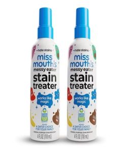 Messy Eater Stain Remover Spray for Baby Clothes, Newborn Essentials, Food, Grease & Coffee Stains, Laundry and Fabric Spot Cleaner, Pack of 2 Bottles, 120ml Each