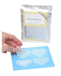 SugarVeil Heart Toppers with White SugarVeil Icing