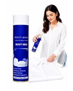 Starch Spray 500ML, Heavy Hold Ironing Spray for Crisp Finish, Wrinkle Reduction & Easy Ironing with Fresh Fragrance