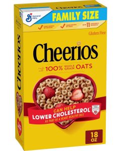 Cheerios Heart Healthy Gluten Free Cereal with Whole Grain Oats, Family Size, 18 OZ