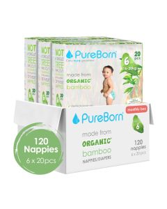 Organic Diapers Size 6 For 16-20 kg Value Pack Assorted Print