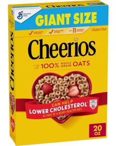 Cheerios Heart Healthy Cereal, Gluten Free Whole Grain Oats, Giant Size, 20 OZ