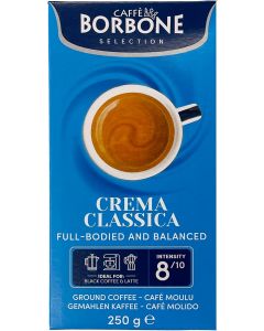 Caffè Borbone Crema Classica Ground Coffee - Full-Bodied and Balanced Blend, 250g
