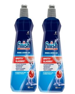 Finish Dishwasher Rinse Aid, Shine & Dry - 400 ml (Pack of 2)