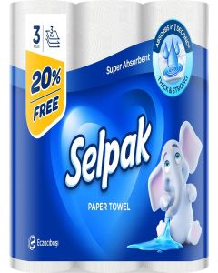 Selpak Paper Towel Kitchen Roll Tissue 3ply (3 rolls)