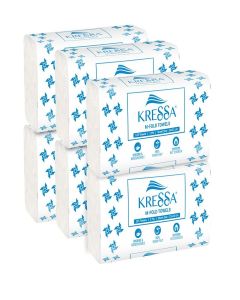 Kressa Multifold Tissue Paper Towels (6 x 125 = 750 Hand Towels) (Pack Of 6)