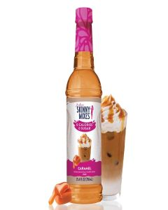 Jordan's Skinny Mixes Syrups Sugar Free Coffee Syrup, Caramel Flavor Drink Mix, Zero Calorie Flavoring for Chai Latte, Protein Shake, Food, Gluten Free, Keto Friendly, 25.4 Fl Oz, 1 Pack